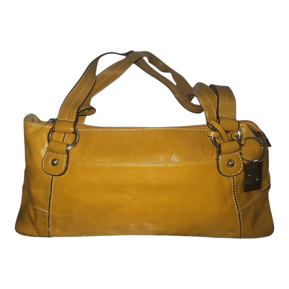 EUC Giani‎ bernini  Mustard Yellow Genuine Leather Man Made Trim Handbag